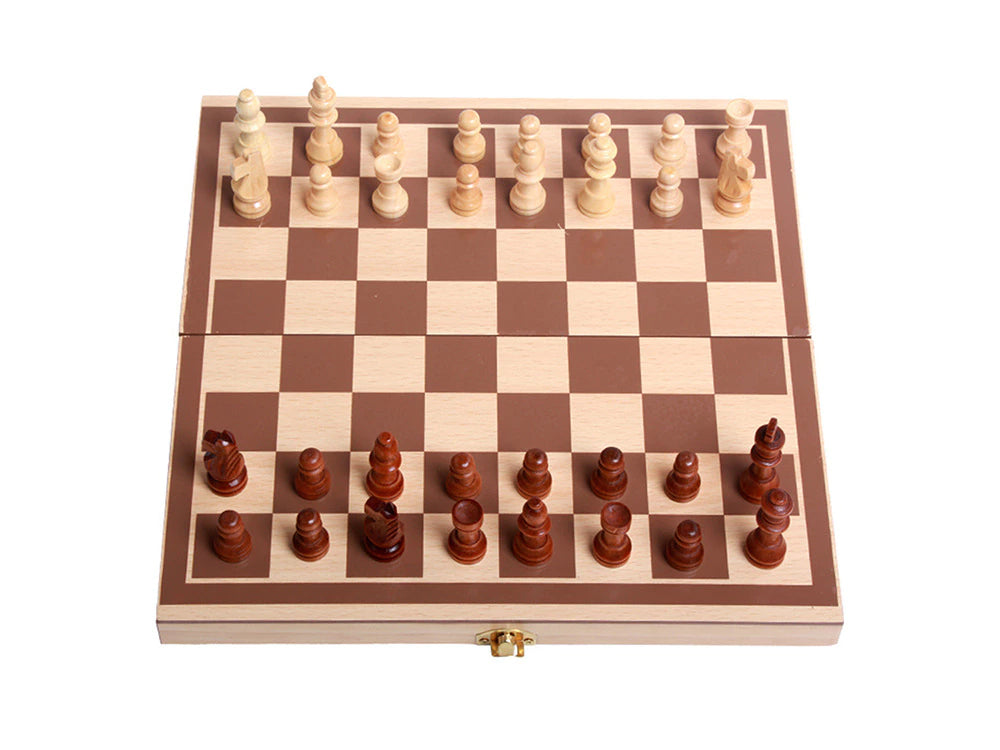 Chess game Chess with wooden chess pieces Wooden chess board Travel chess 29x29cm 