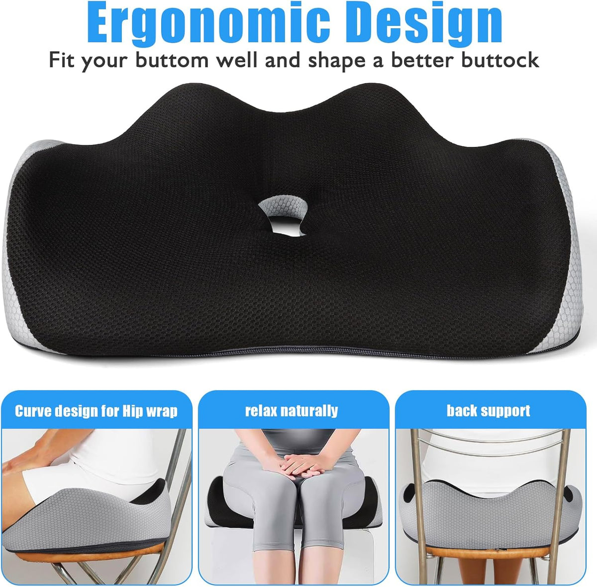 Ergonomisches Sitzkissen,Sitzkissen Bürostuhl,Orthopädisches Sitzkissen,Sitzkiss
