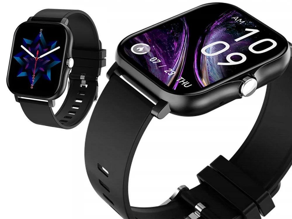 Smartwatch Herren Damen Bluetooth Telefonieren Sportuhr Fitness Tracker Schwarz