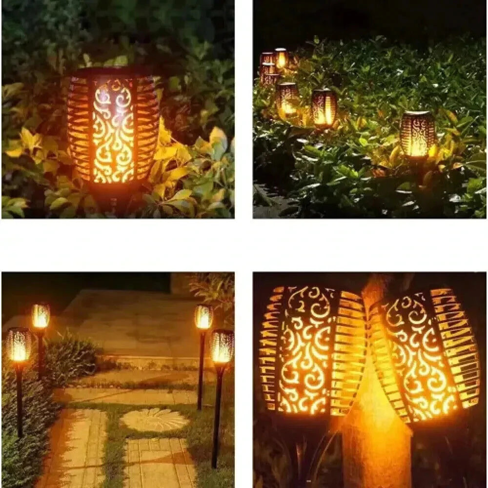Solar Fackeln 4er Set – LED Gartenleuchten mit Flammeneffekt Außen IP65