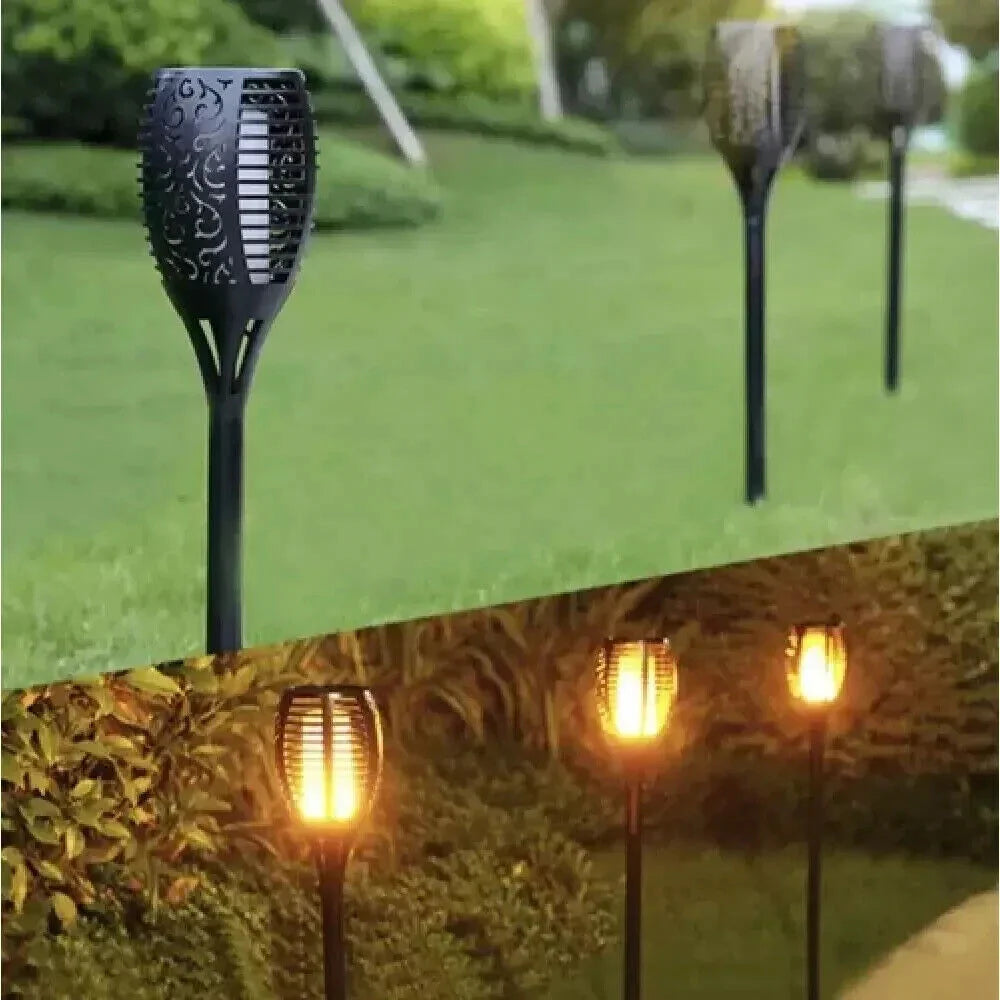 Solar Fackeln 4er Set – LED Gartenleuchten mit Flammeneffekt Außen IP65