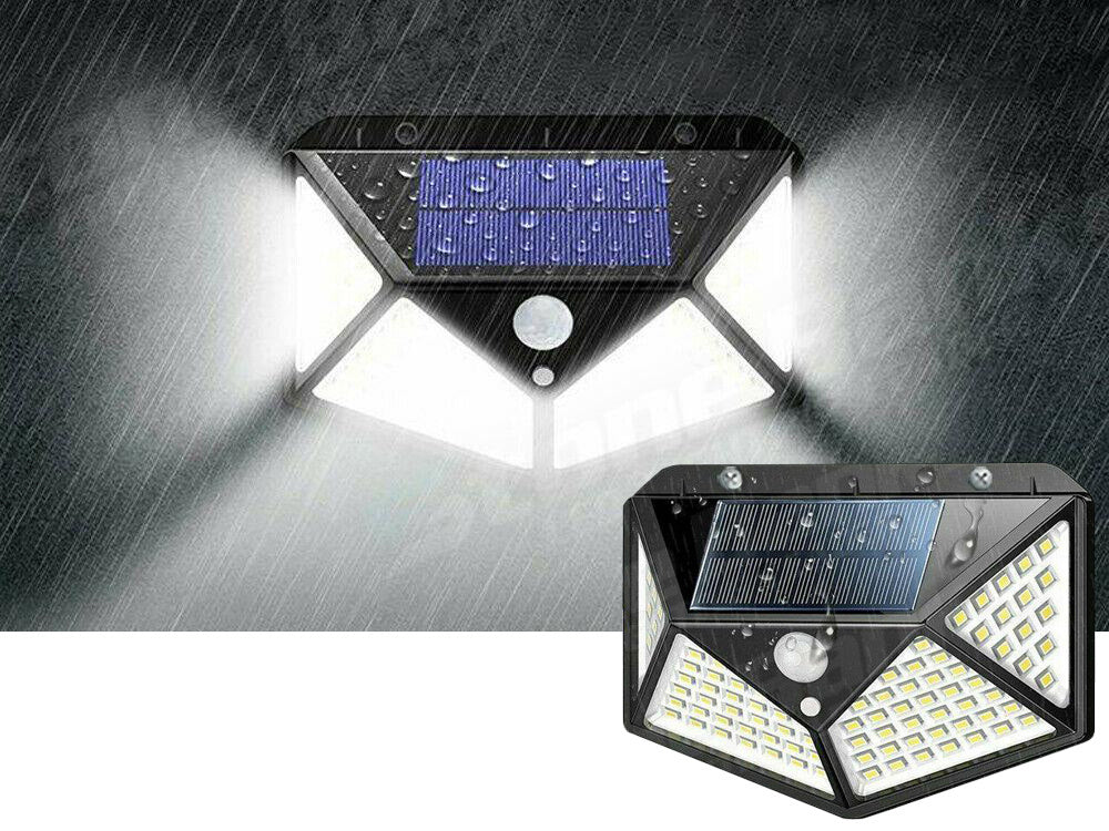 Solarlampe 100 LED Bewegungsmelder Dämmerungssensor Außenleuchte