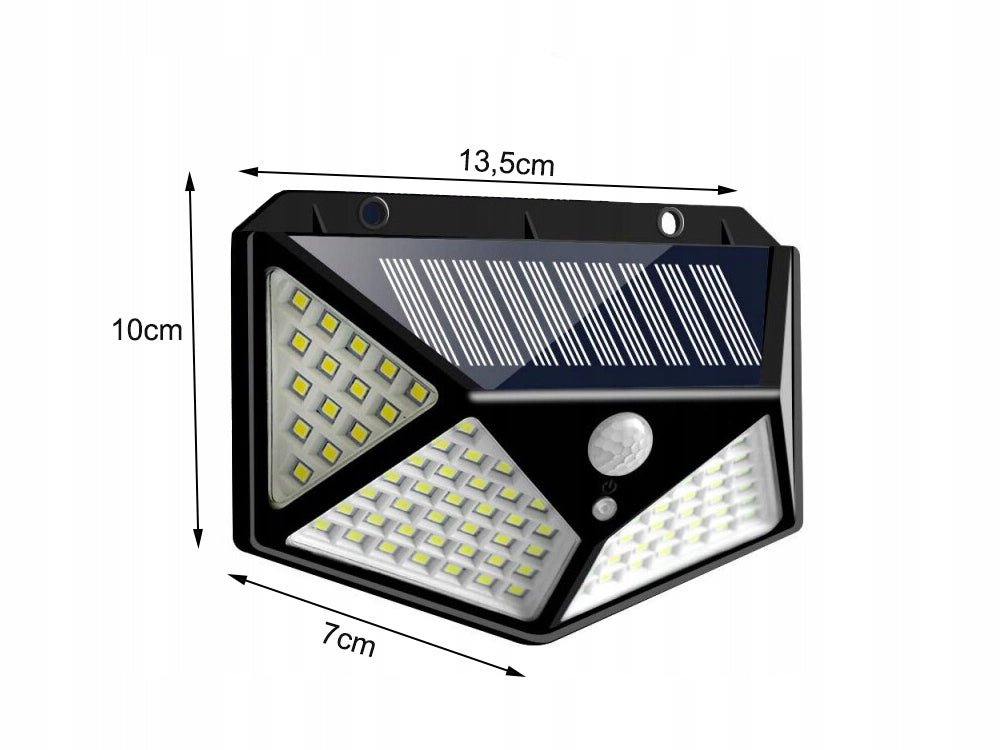 Solarlampe 100 LED Bewegungsmelder Dämmerungssensor Außenleuchte