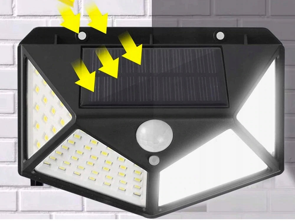 Solarlampe 100 LED Bewegungsmelder Dämmerungssensor Außenleuchte