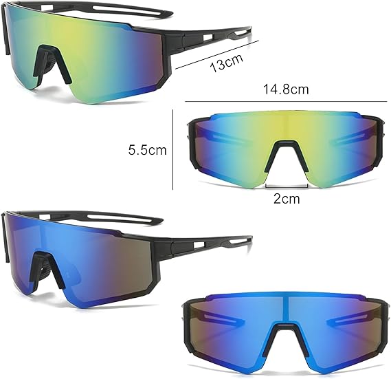 Fahrradbrille UV400 im 2er Set – Sport Sonnenbrille für MTB, Rennrad und Outdoor