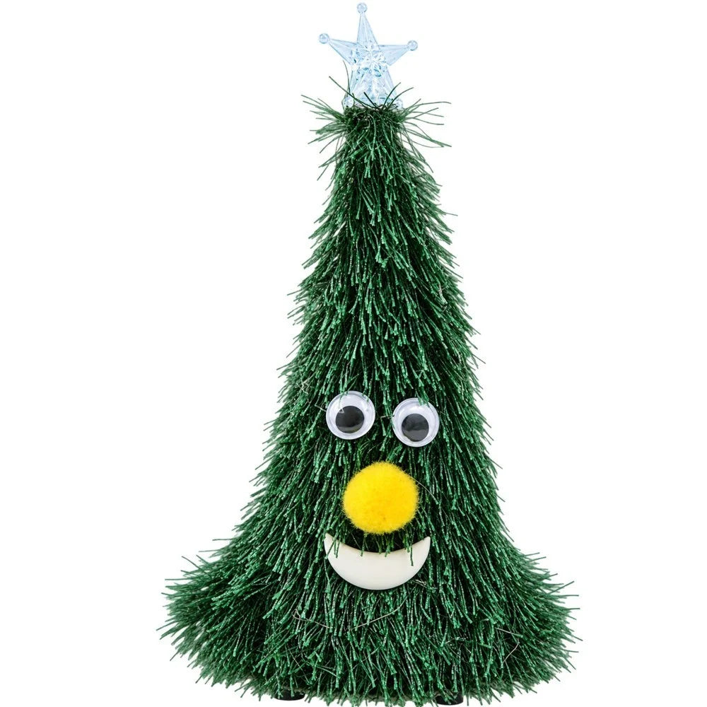 Tanzender Weihnachtsbaum 17 cm mit Musik & Licht – Jingle Bells Weihnachtsdeko mit leuchtendem Stern