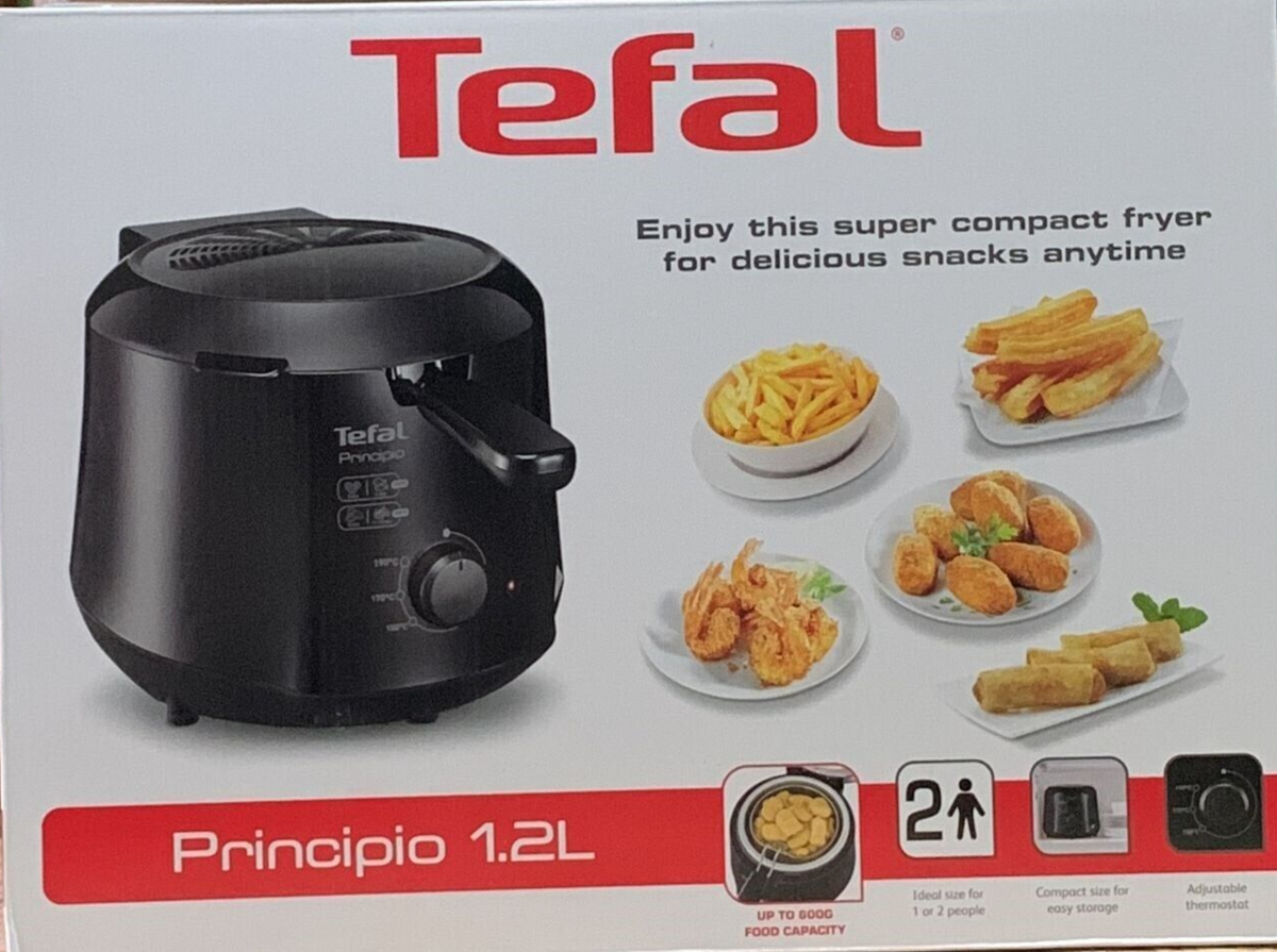 Tefal Kompakte Fritteuse Principio 1,2 Liter Deep Fryer 1000W Cool-Touch NEU OVP