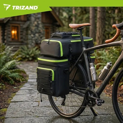 TRIZAND Fahrradtasche 65L 3in1 – wasserdichte Gepäckträgertasche mit Rucksackfunktion für Fahrrad, Touren & Bikepacking