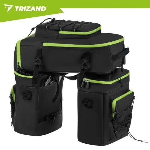 TRIZAND Fahrradtasche 65L 3in1 – wasserdichte Gepäckträgertasche mit Rucksackfunktion für Fahrrad, Touren & Bikepacking