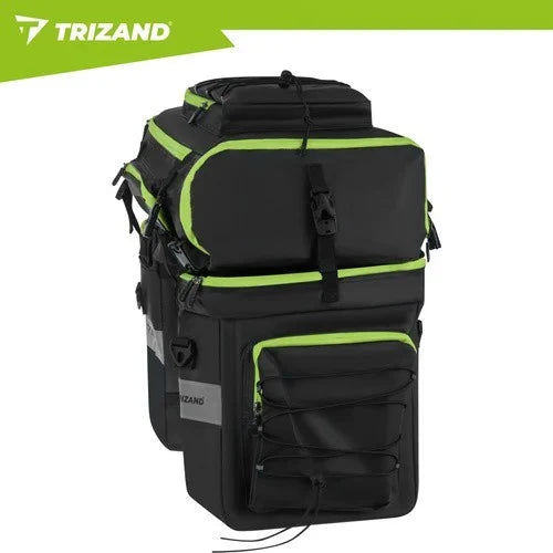 TRIZAND Fahrradtasche 65L 3in1 – wasserdichte Gepäckträgertasche mit Rucksackfunktion für Fahrrad, Touren & Bikepacking