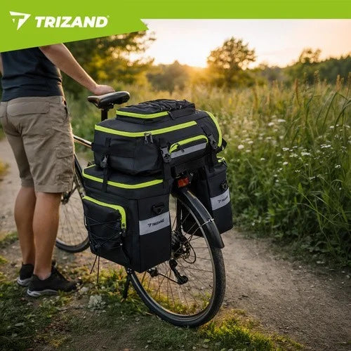 TRIZAND Fahrradtasche 65L 3in1 – wasserdichte Gepäckträgertasche mit Rucksackfunktion für Fahrrad, Touren & Bikepacking