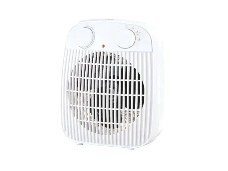 TRONIC Heizlüfter 2000W Weiß 2 Stufen Thermostat Ventilator Kippschutz