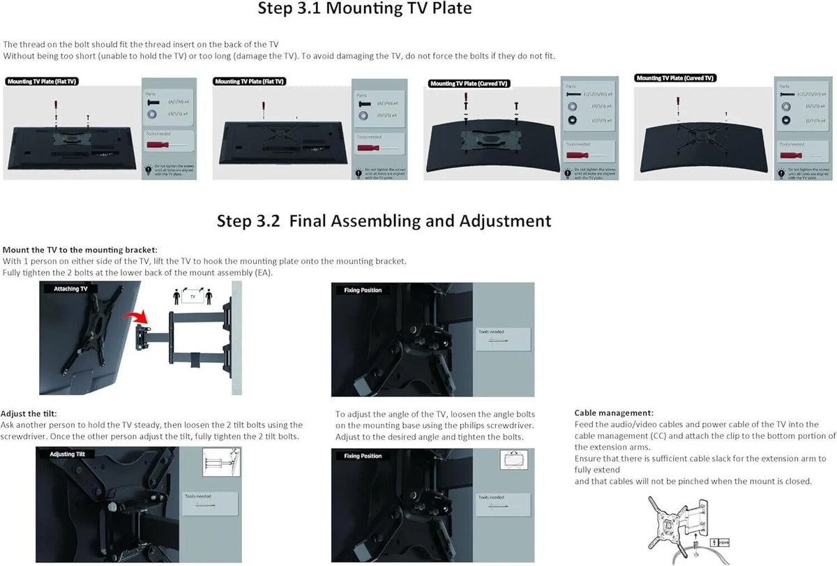 TV Wandhalterung 26–55 Zoll – schwenkbar & neigbar, VESA bis 400x400 mm, bis 36,3 kg
