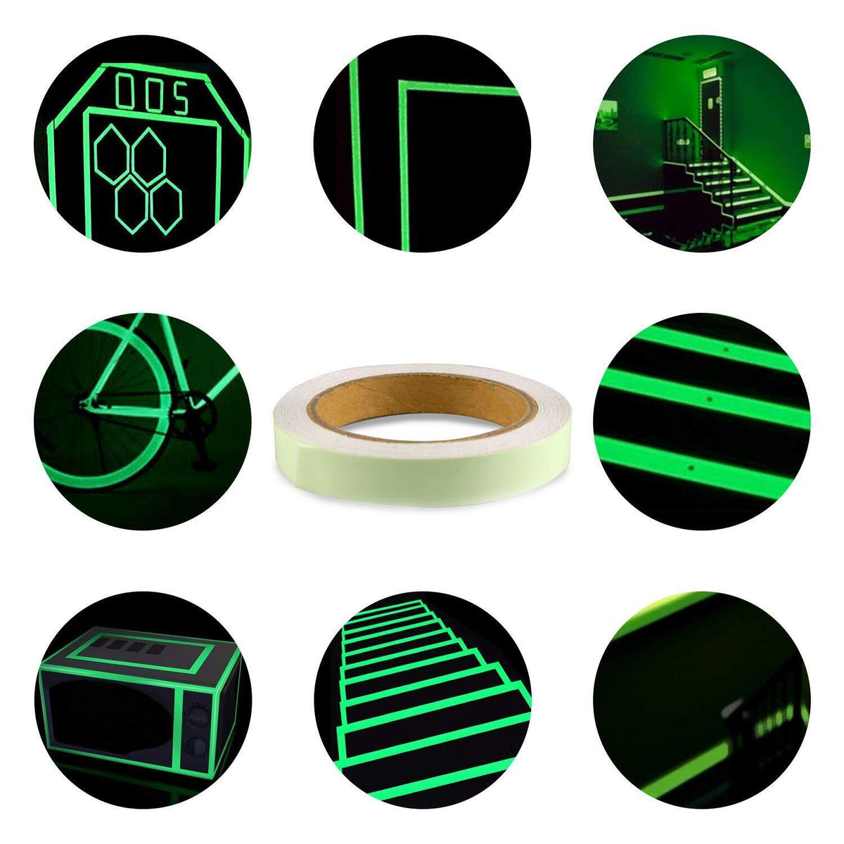 Fluoreszierendes Leuchtband 5m Grün 3cm – Selbstklebendes Nachtleuchtband für Treppen, Deko, Sicherheit und Markierung