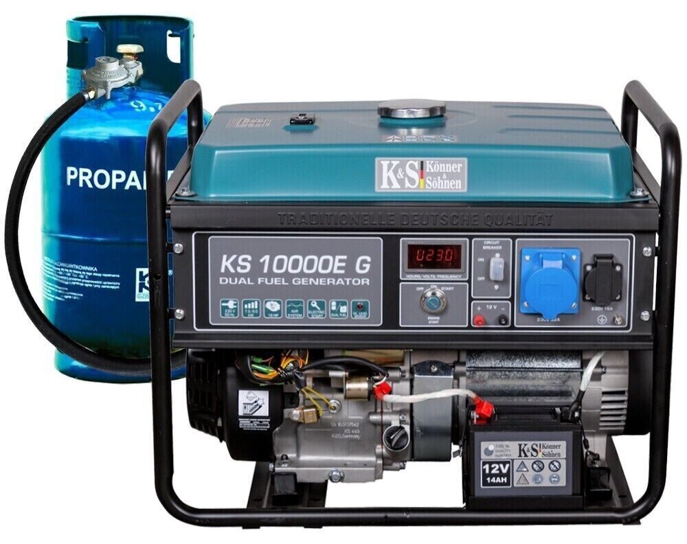 Dual Fuel Stromerzeuger 8 kW – LPG & Benzin, Notstromaggregat mit E-Start und AVR