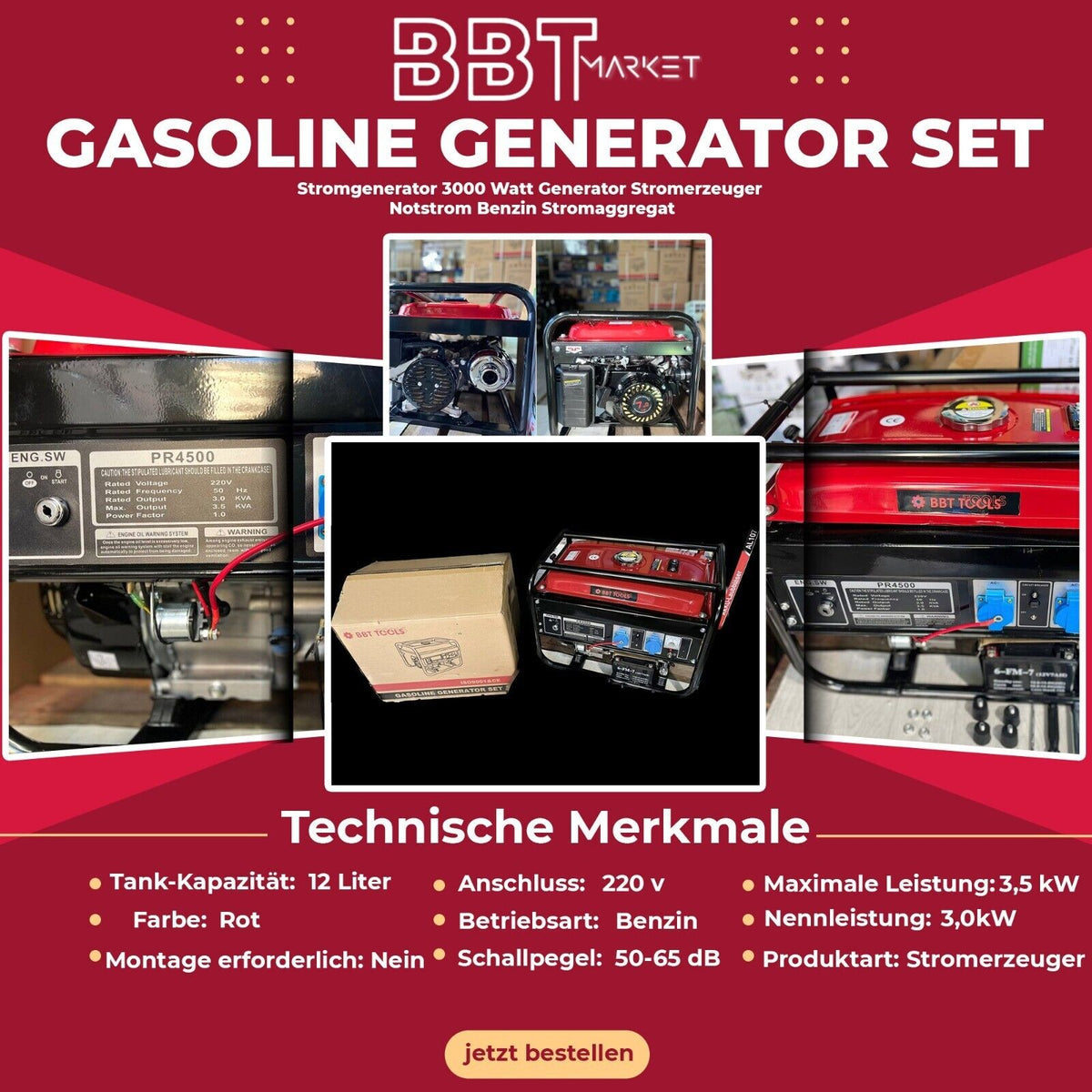 Power generator 3000 Watt generator power generator emergency power gasoline generator