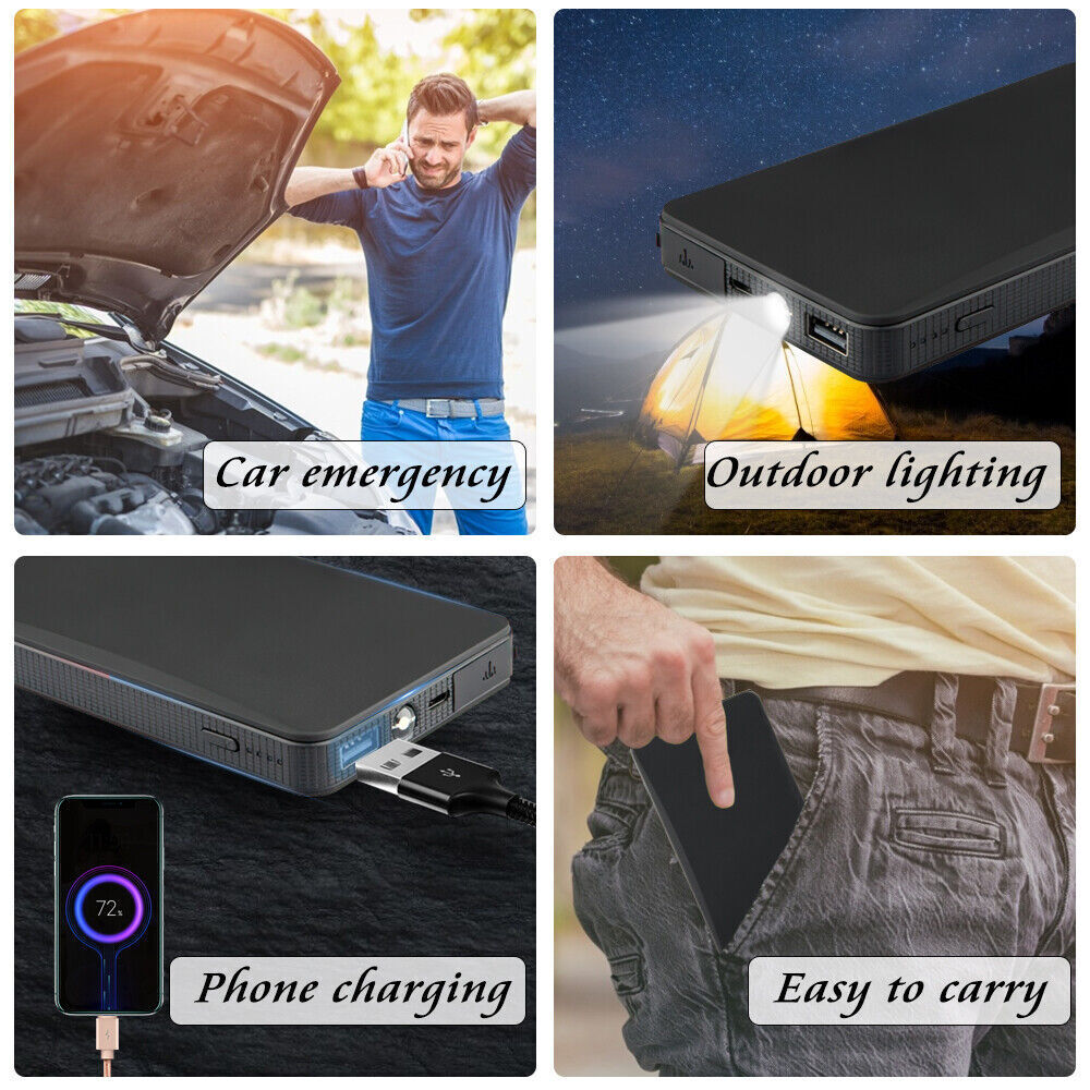 20000mAh Auto Starthilfe 400A Jump Starter Ladegerät Booster KFZ Handy Powerbank