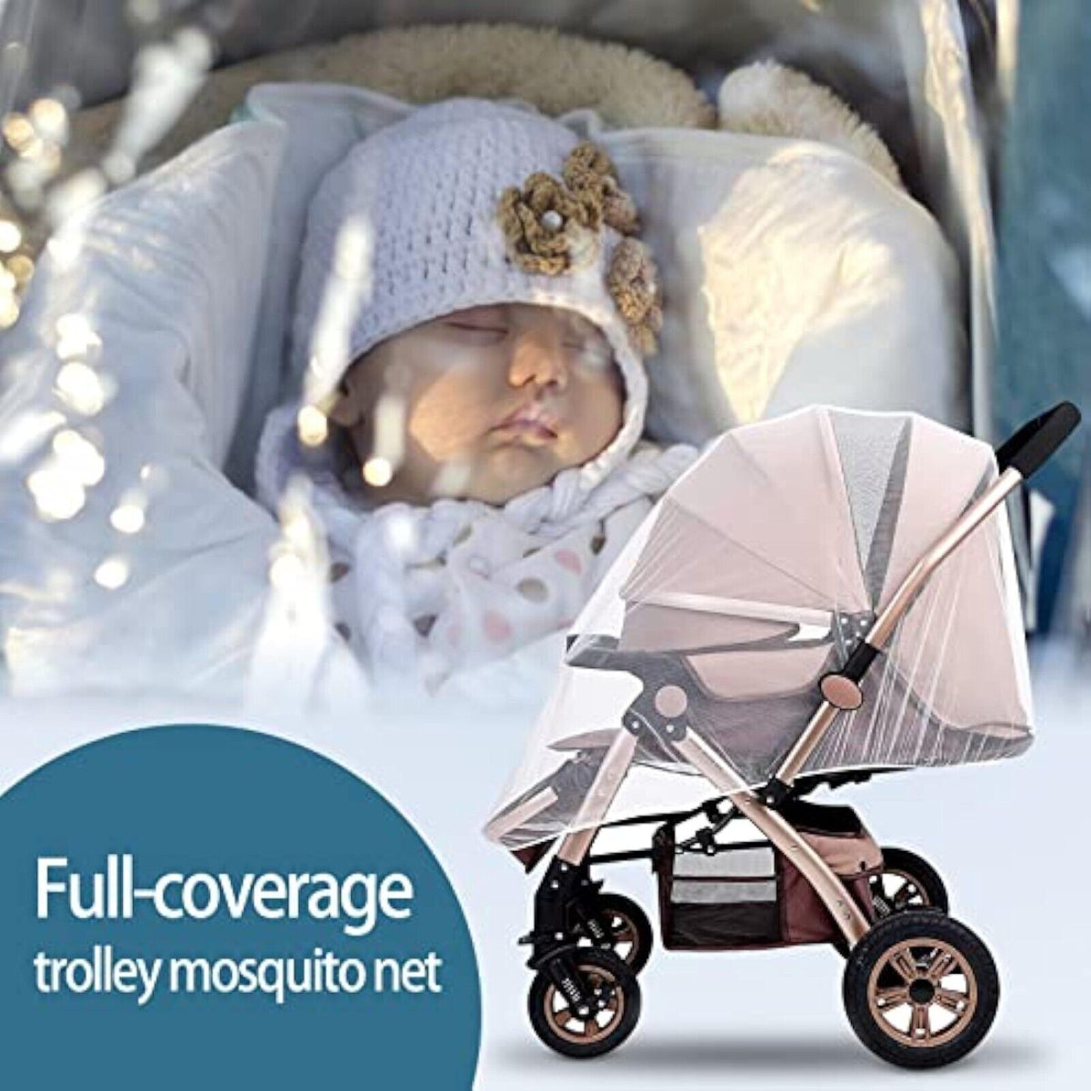 2x Universal Moskitonetz für Kinderwagen Buggy Insektenschutz Mückennetz Fliegen    X001qcae4v