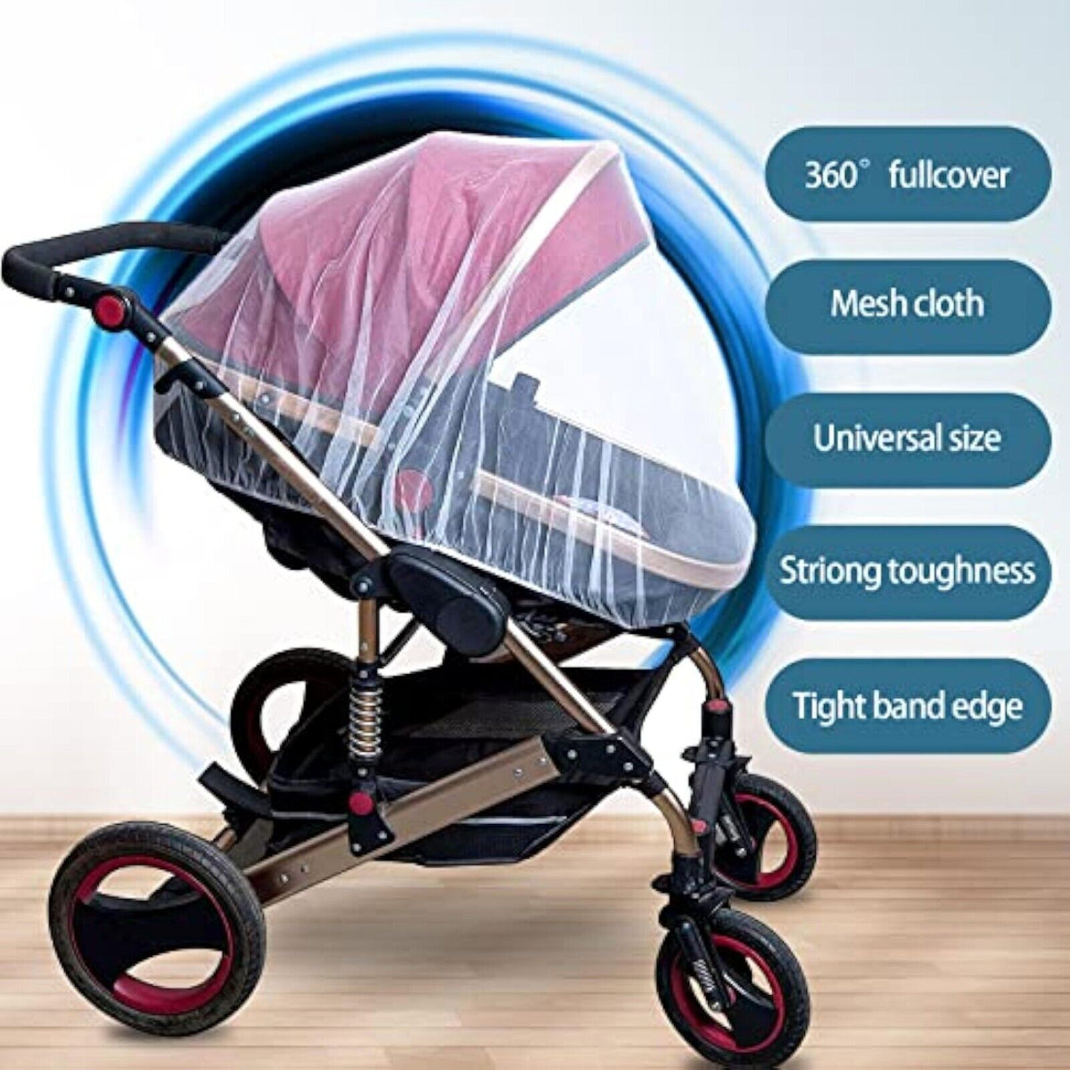 2x Universal Moskitonetz für Kinderwagen Buggy Insektenschutz Mückennetz Fliegen    X001qcae4v