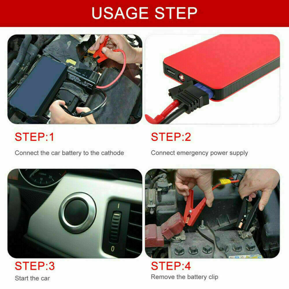 20000mAh Auto Starthilfe 400A Jump Starter Ladegerät Booster KFZ Handy Powerbank