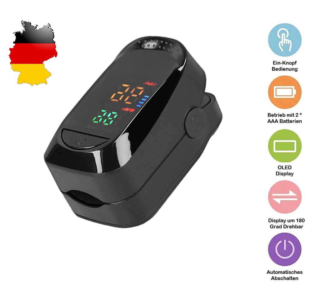 Pulsoximeter Finger Sauerstoff Puls SpO2 Messgerät Oximeter SpO-2 Pulsoxymeter