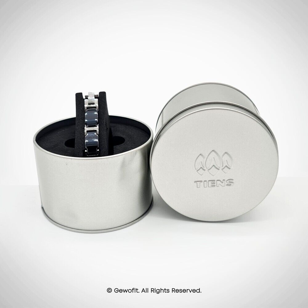 Tiens Ti-Energy Bracelet (Black 190 mm) with titanium and magnet (200 MM)