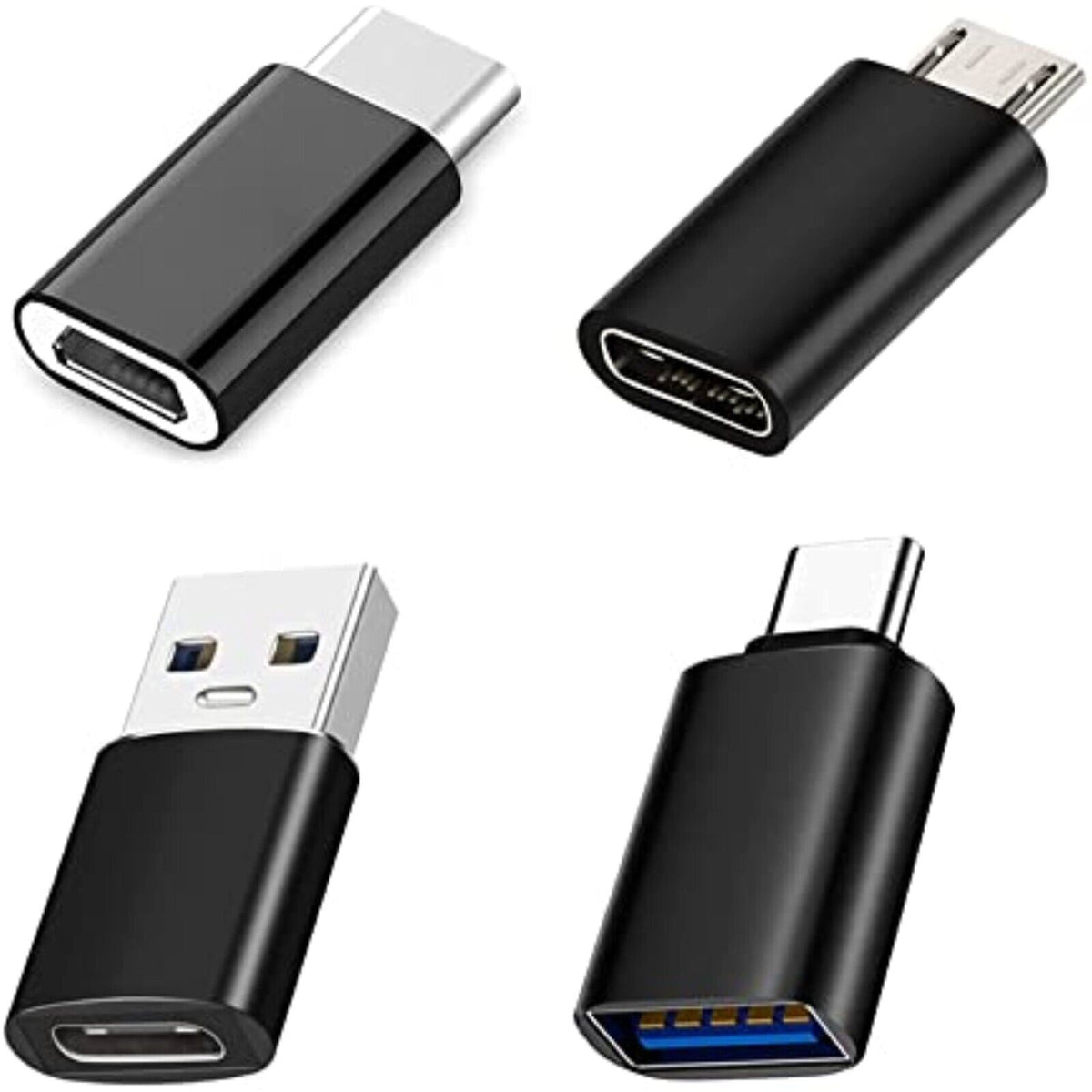 4x Micro USB,USB Typ C, USB Adapter Ladekabel Datenkabel für Samsung Huawei Oppo