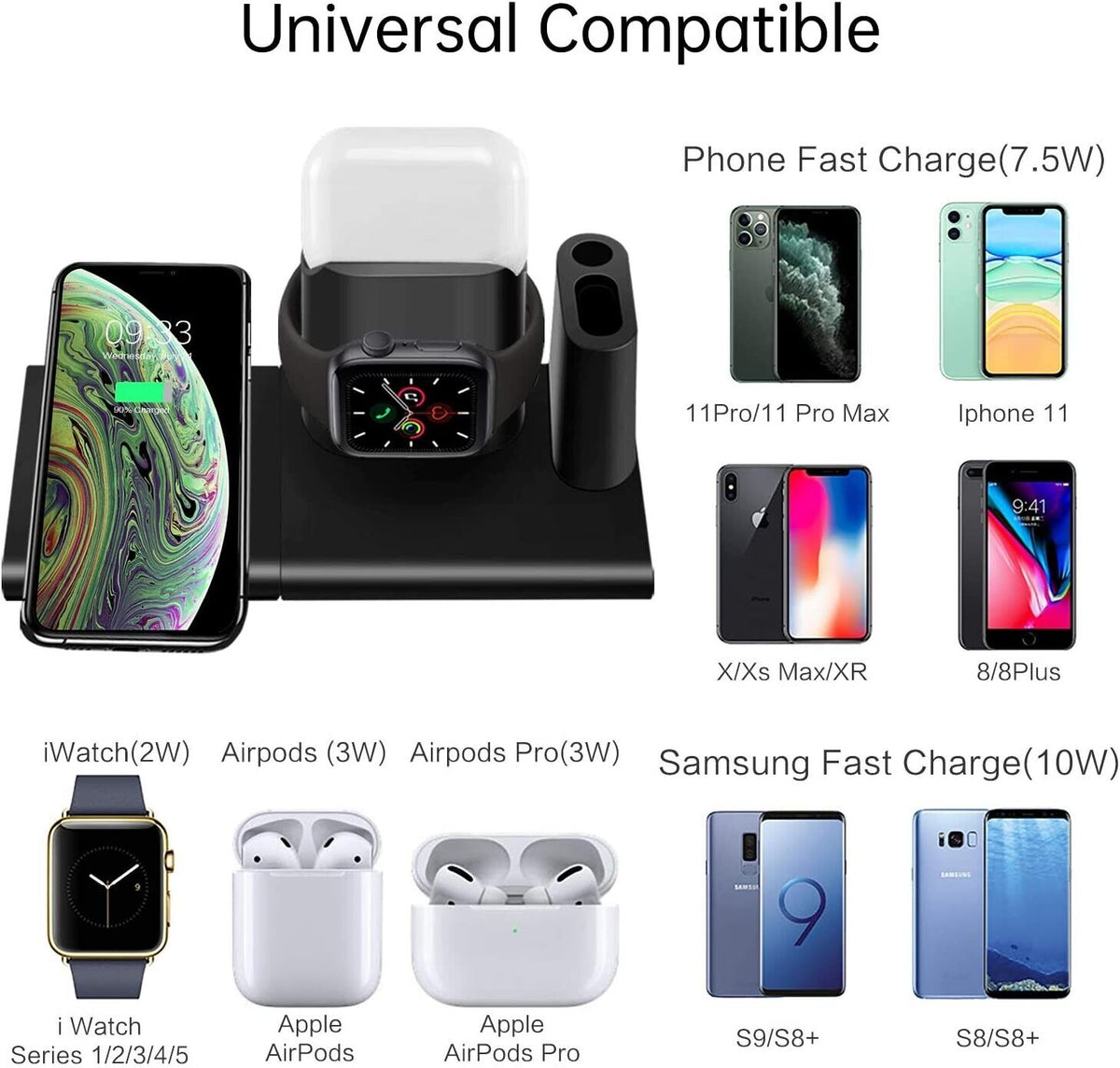 4 in 1 Wireless Charger Ladestation Ladegerät Für iWatch iPhone 13 Pro 14 AirPod