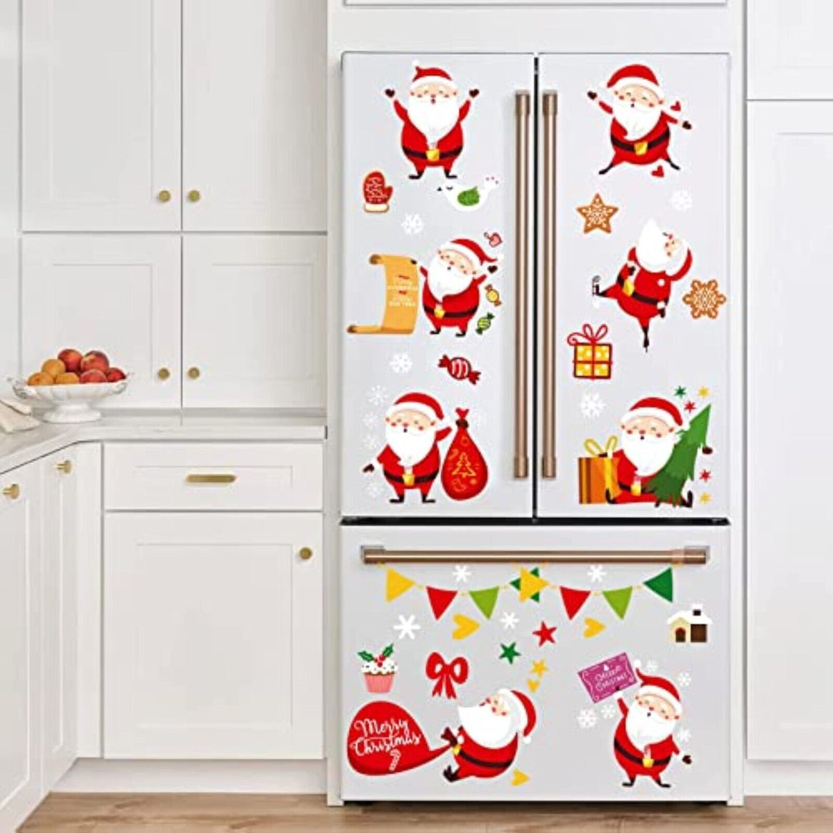 Weihnachten Fensterbilder – 130-teilige selbsthaftende Fenstersticker, Doppelseitig Bedruckt, 9 Bögen, Hohe Auflösung, PVC