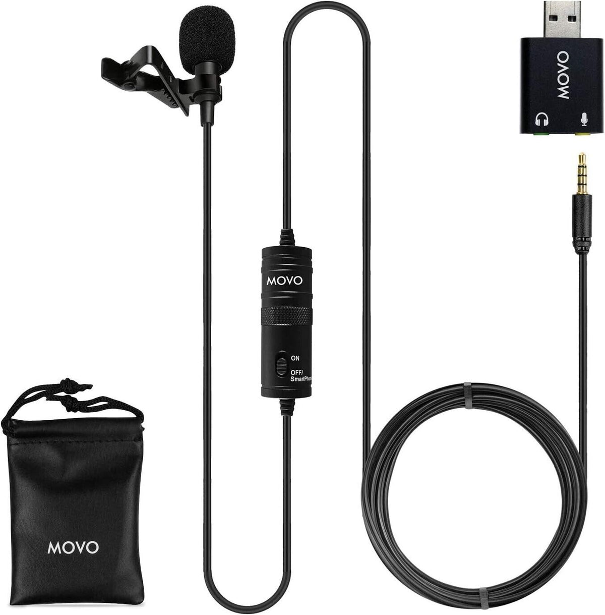 Professionelles Lavalier Mikrofon USB,Kondensator Ansteckmikrofon mit Soundkarte