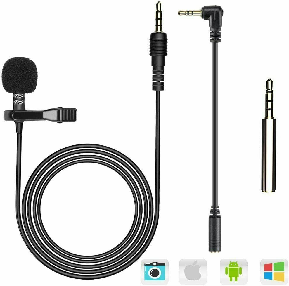 Lavalier Mikrofon 2M Mini Omnidirectional Kondensator Lapel Mic für Handy & PC