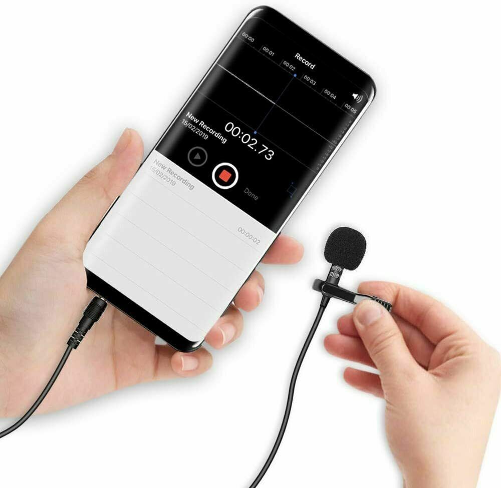 Lavalier Mikrofon 2M Mini Omnidirectional Kondensator Lapel Mic für Handy & PC