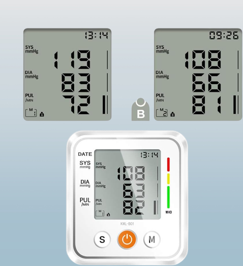 Blutdruckmessgerät Digital Vollautomatisch Pulsmessung mit Anzeige LCD Display