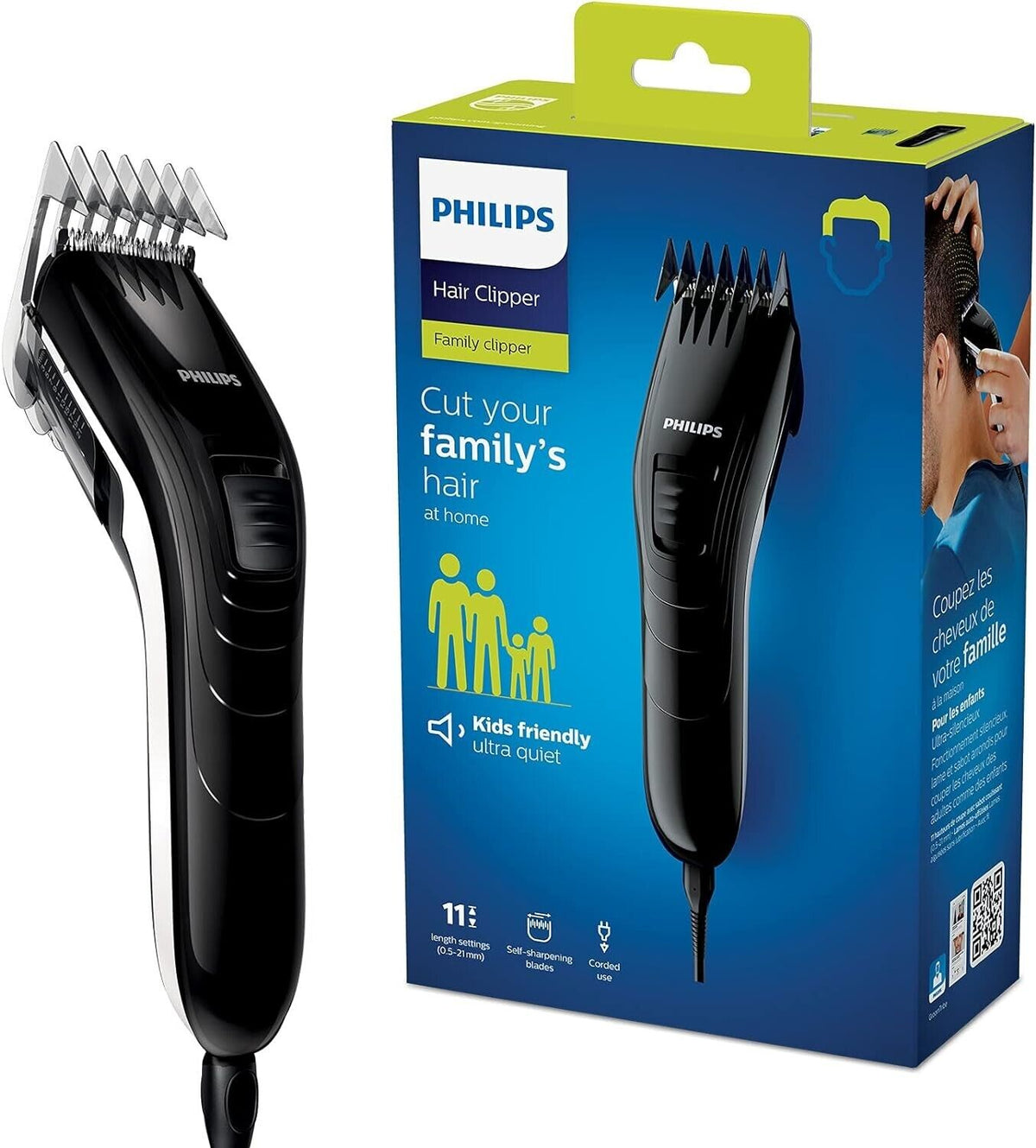 Philips QC5115/15 Haarschneider mit Edelstahlklingen – 11 Längeneinstellungen von 0,5 bis 21 mm