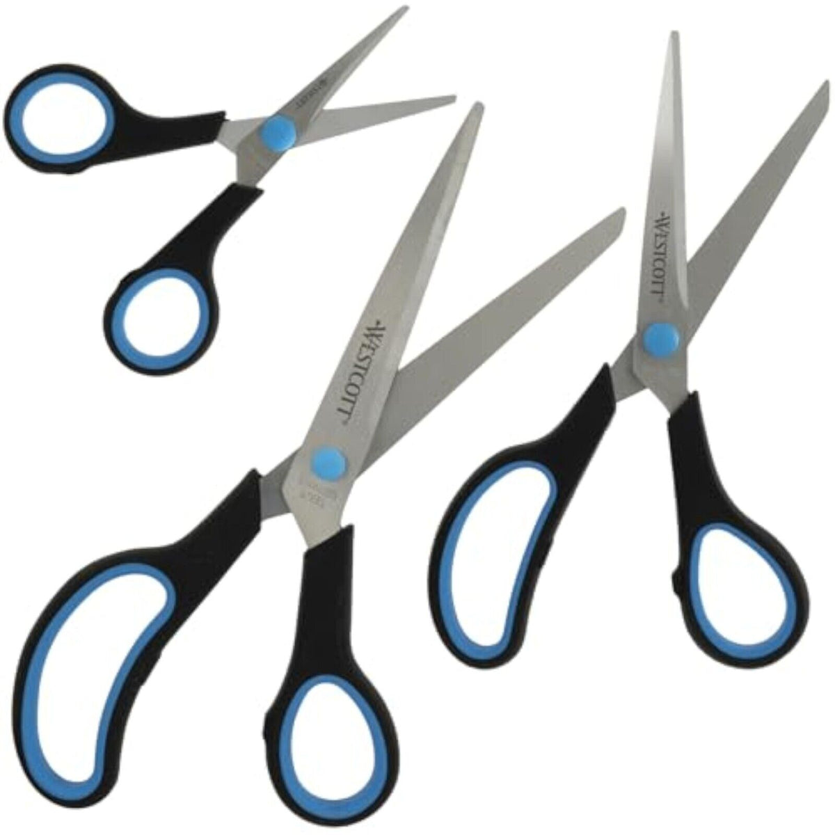 Westcott N-90027 00 Easy Grip Softgrip Scissors stainless steel black set of 3 new 