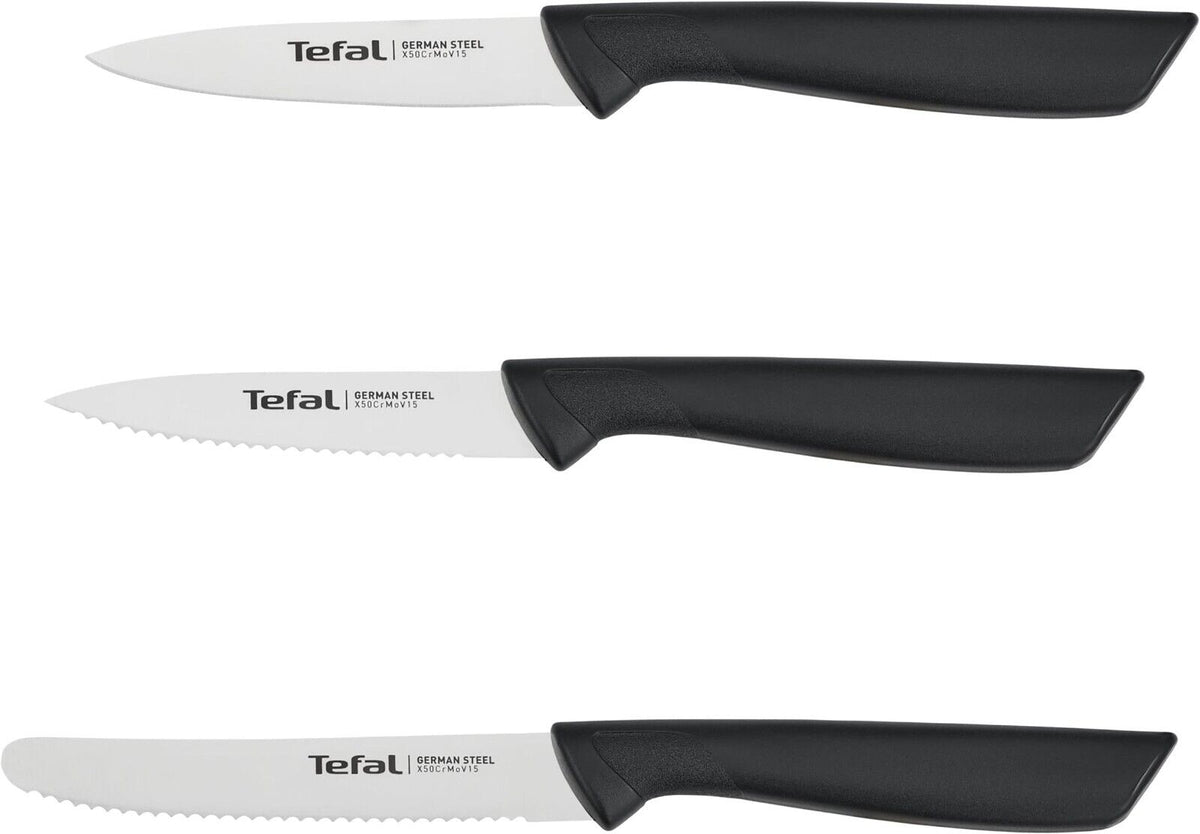 Tefal K2733S Colorfood Messerset – 3-teilig, Edelstahl, Universal- & Schälmesser