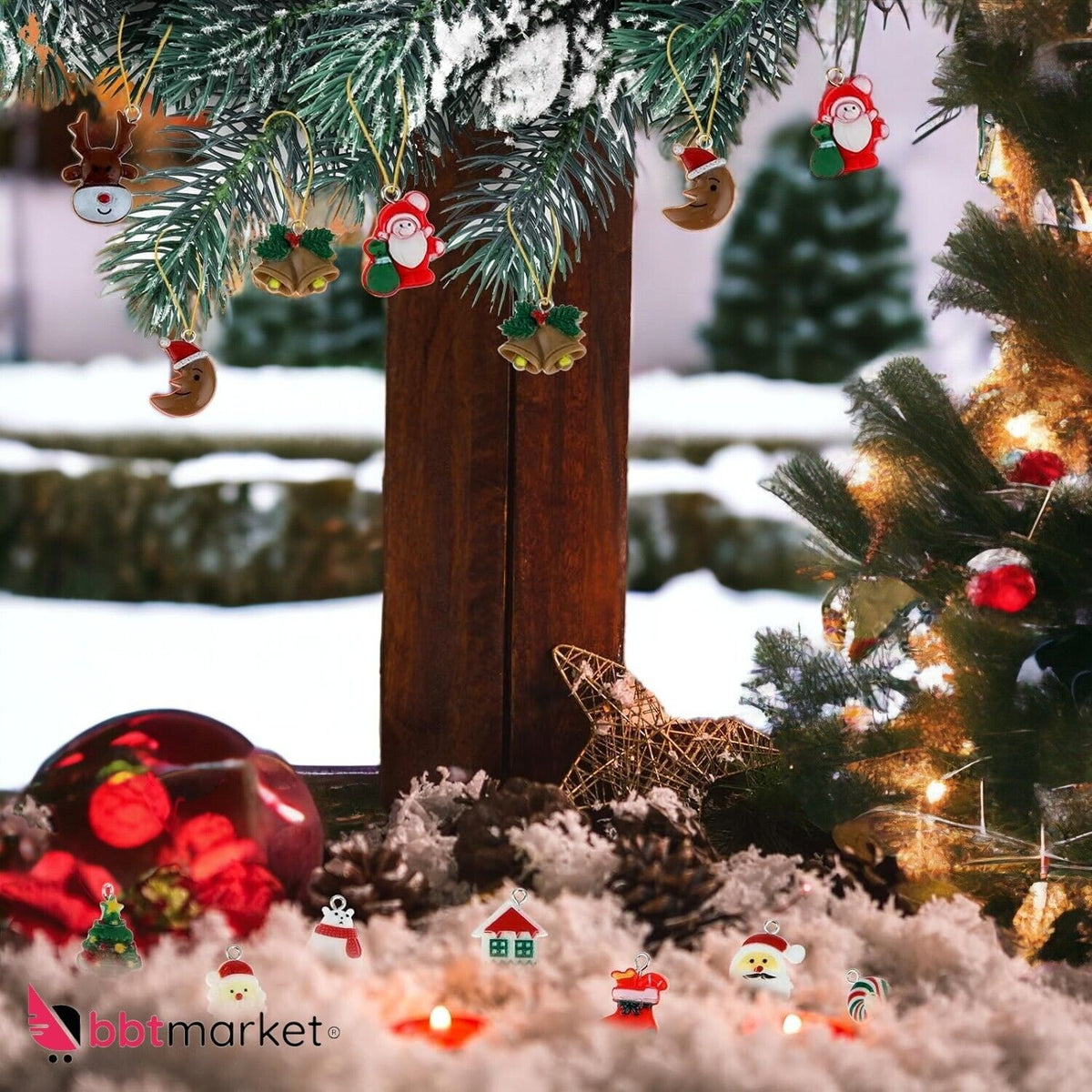 30 Stück Miniatur -Weihnachtsbaum-Hängeornamente, Weihnachtsbaum-Dekoration neu
