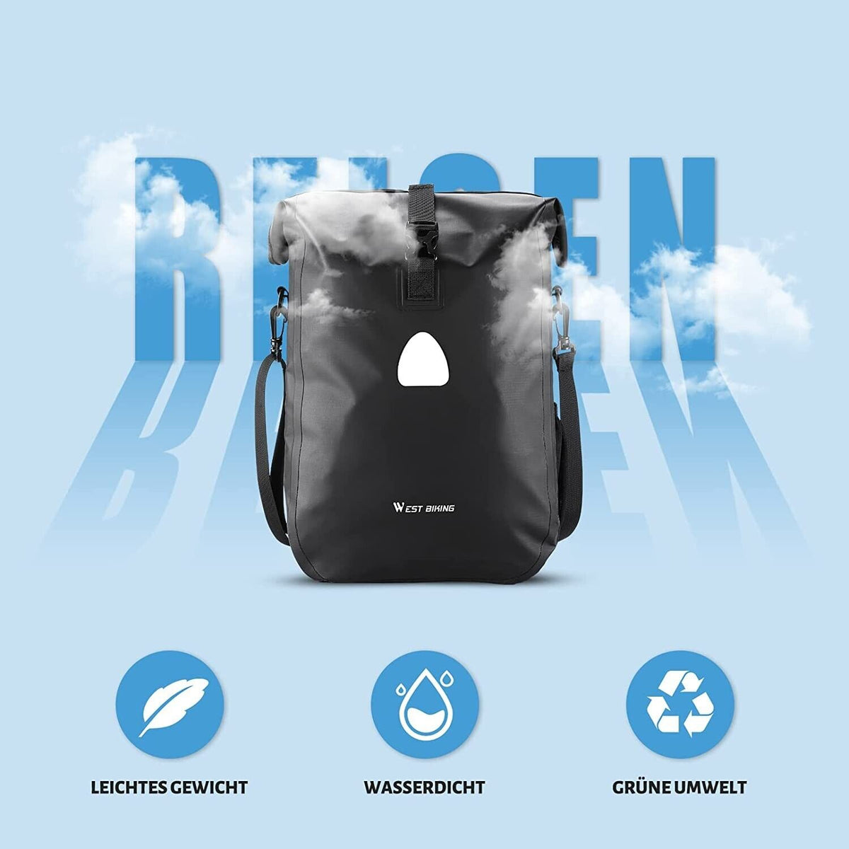 Fahrradtasche Wasserdicht Singel 18 Liter Draht Schwarz Fahrrad Tasche Bike Case