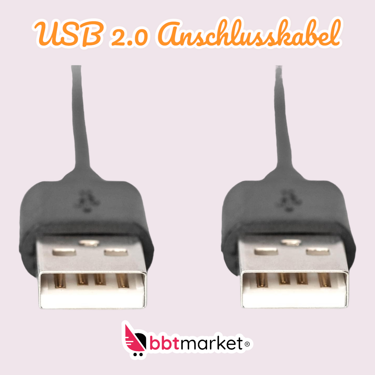 DIGITUS USB 2.0 Kabel 3 m – USB-A auf USB-A Verbindungskabel bis 480 Mbit/s für PC, Notebook & USB-Geräte