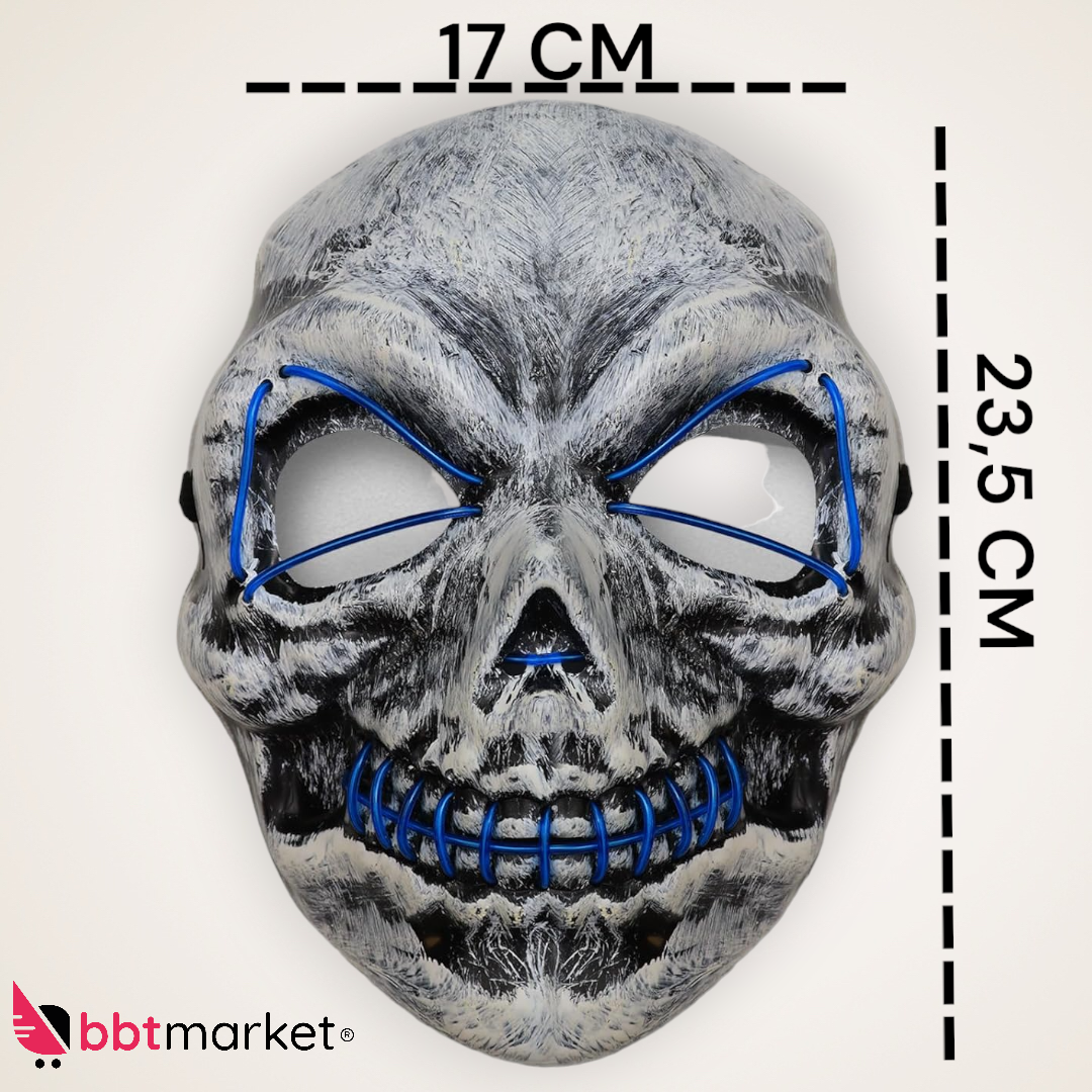 Halloween Purge Maske LED – Horror Leuchtmaske für Party, Karneval & Cosplay