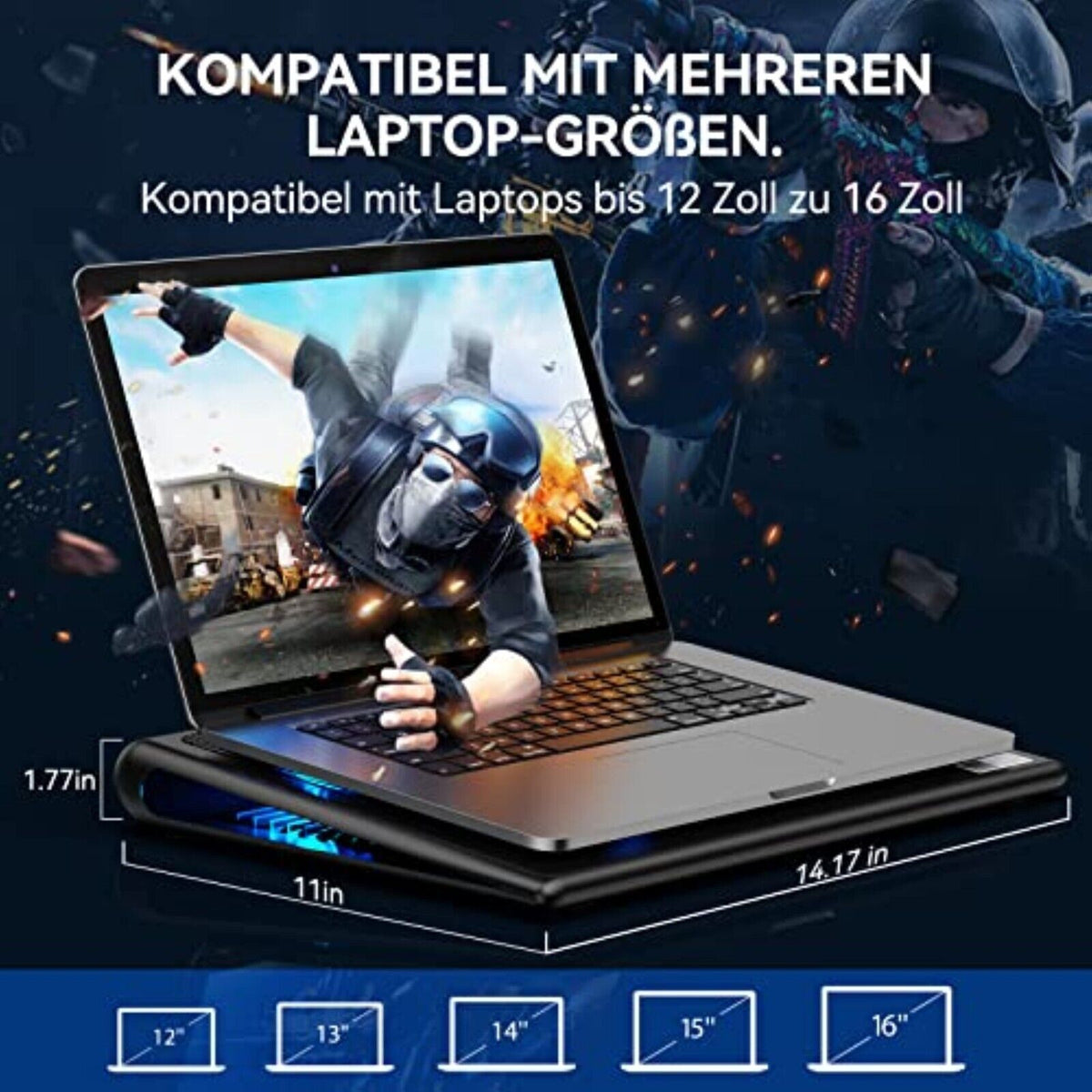 USB Kühler Playstation 4 Laptop Lüfter LED Beleuchtet | PS4 Pro Notebook Ständer