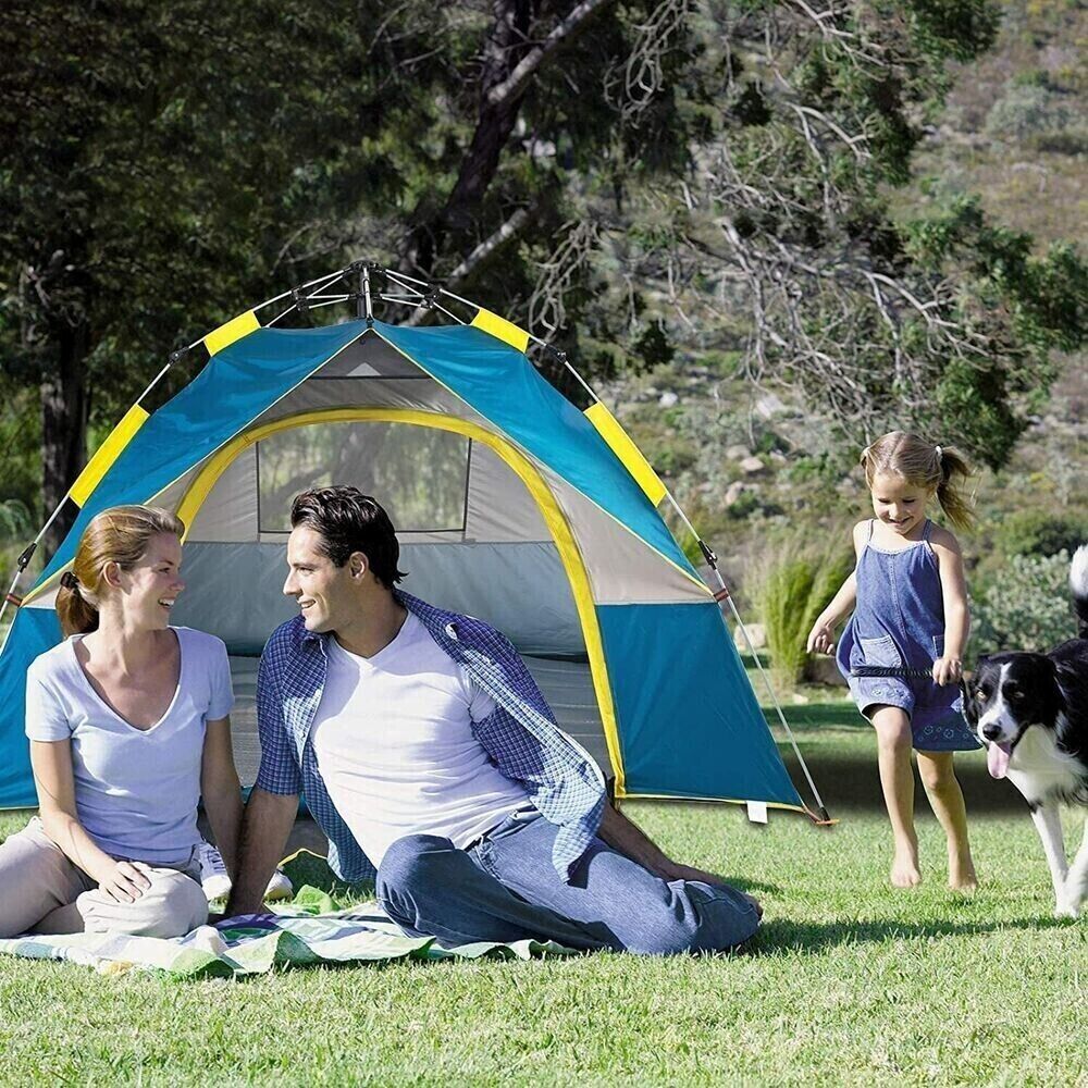 3-4 person camping tent pop-up tent camping waterproof trekking tent family tent 