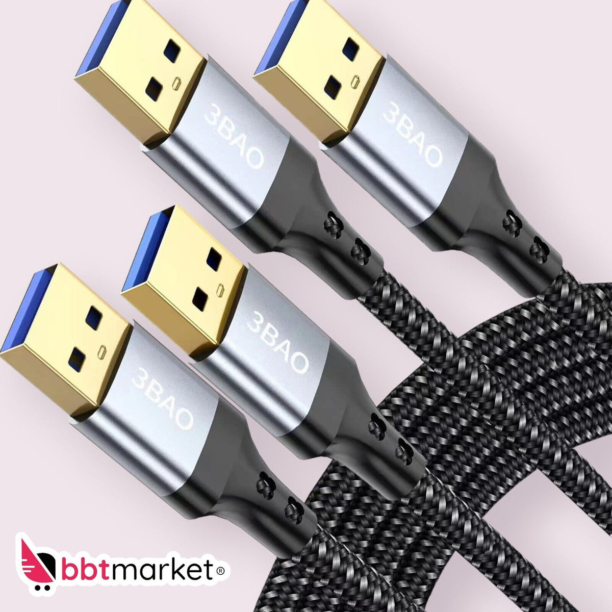 USB 3.0 Kabel 1m 2m NYLON Verlängerungskabel A-Stecker  Verlängerung Super Speed