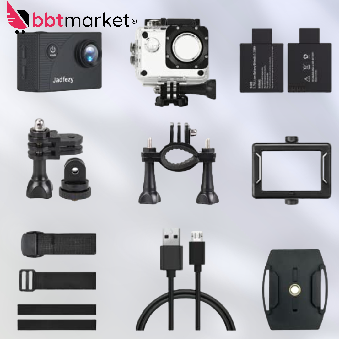 Action Cam 1080P/12MP Unterwasserkamera Sport Kamaras 30M Wasserdichtes 140Grad