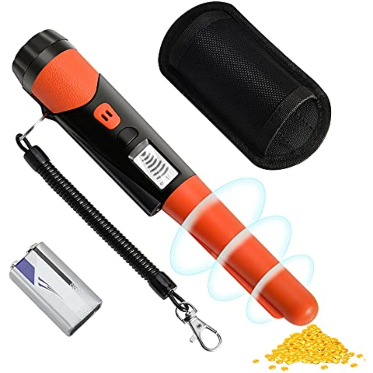 Tragbar Metalldetektor mit 100% wasserdichte Tasche，Wasserdicht Gold Silber M