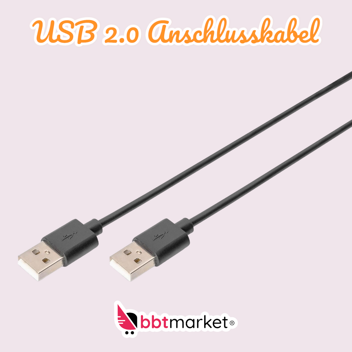 DIGITUS USB 2.0 Kabel 3 m – USB-A auf USB-A Verbindungskabel bis 480 Mbit/s für PC, Notebook & USB-Geräte