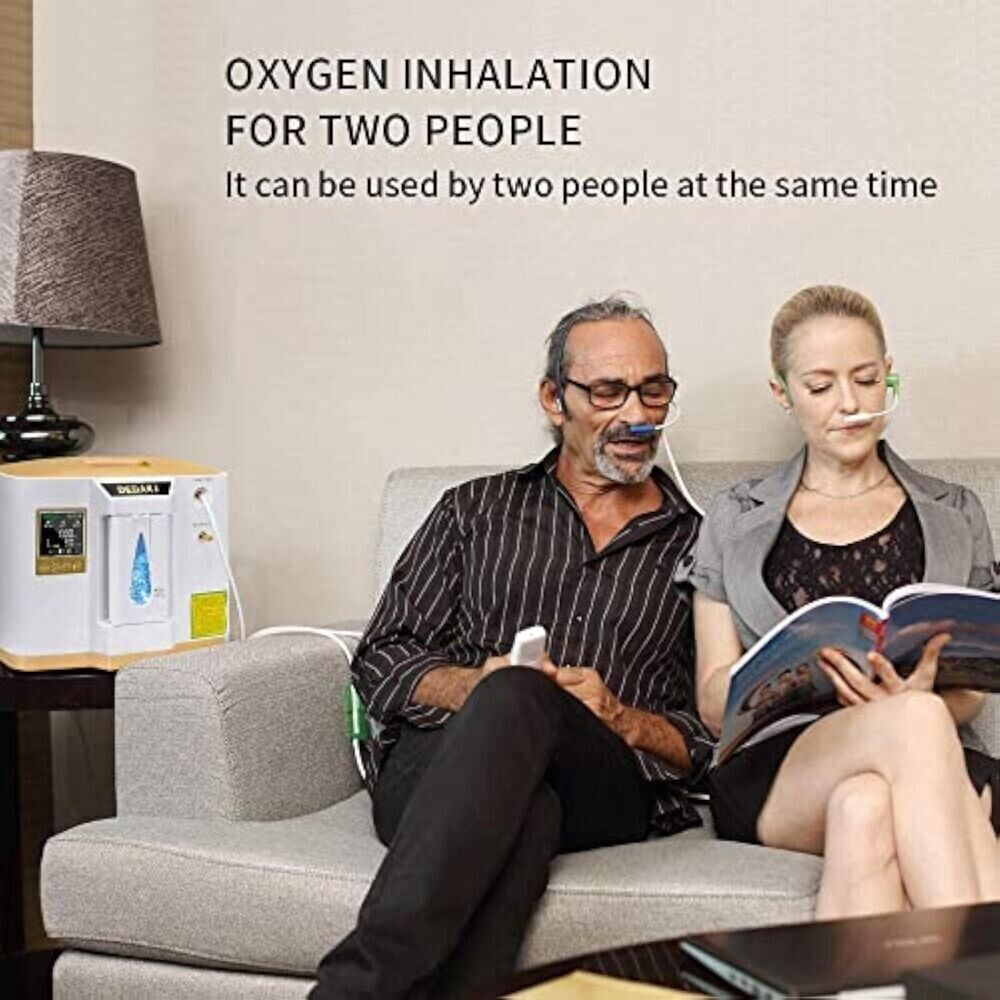 DEDAKJ Sauerstoffkonzentrator für Zuhause – 1–7 L/min einstellbar, 30–90% Sauerstoffreinheit, mit Fernbedienung & Zerstäubungsfunktion