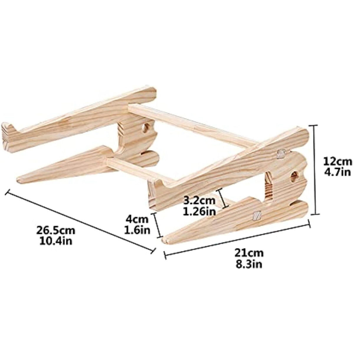 Holz Laptop Ständer – Ergonomischer Belüfteter Notebookhalter für MacBook, Lenovo & Dell