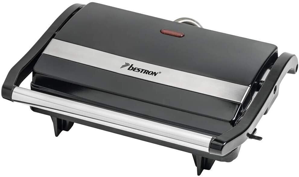 Bestron elektrischer Kontaktgrill mit Auffangschale, Sandwichmaker mit