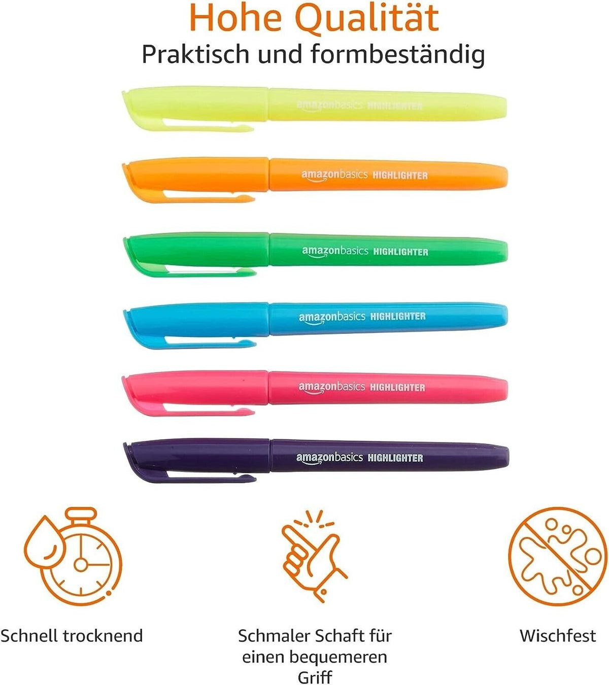Tükenmez Kalem Amazon Basics Textmarker in verschiedenen leuchtenden Farben, 12 Stück - NEU